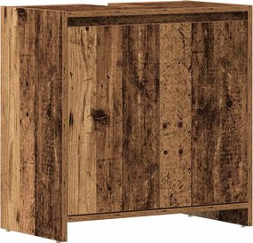 vidaXL antik fa színű szerelt fa fürdőszobai mosdószekrény 60x33x60 cm