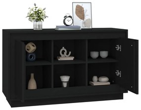 fekete szerelt fa tálalószekrény 102x35x60 cm