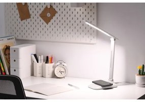 Immax 09107L - LUMI LED asztali lámpa, fényerőszabályozható, vezeték nélküli QI töltéssel, LED/7W/230V, fehér