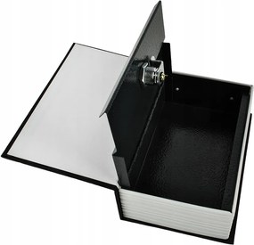 Könyv alakú biztonsági doboz, 18 x 11,5 x 5,6 cm, fekete