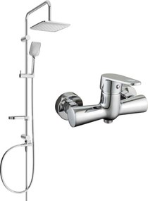 Mexen Sven felületi szerelésű zuhanykészlet esőztetővel és Kama zuhanycsapteleppel, króm - 72540262-00