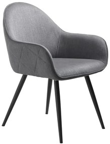 Szürke kárpitozott karfás étkezőfotel Minto – Unique Furniture