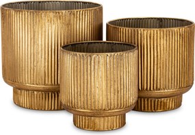 Arany virágtartó fedél szett 3 db-os fém virágtartó arany dekoráció