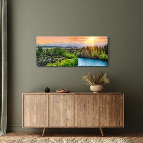 Kép - Erdei hegyvidéki táj (120x50 cm)