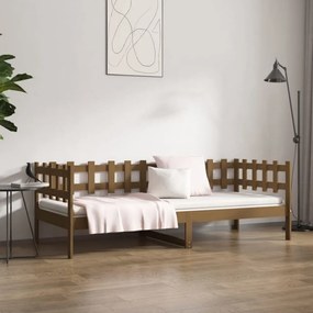 mézbarna tömör fenyőfa kanapéágy 90 x 200 cm