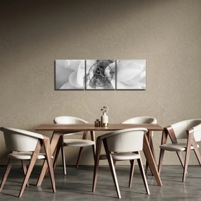 Kép - Virág, fekete-fehér (órával) (90x30 cm)