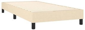 krémszínű szövet rugós és LED-es ágy matraccal 90x190 cm