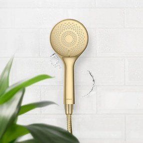 Matt aranyszínű műanyag gazdaságos zuhanyfej ø 11 cm Watersaving System – Wenko