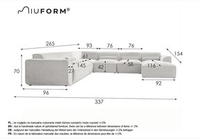 Krémszínű sarokkanapé (bal oldali) Flex Felix – Miuform