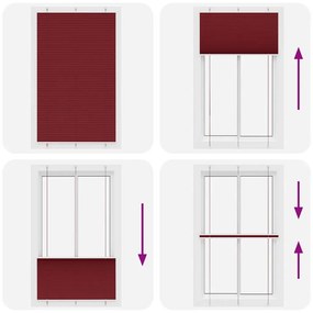 pliszírozott redőny Bordeaux piros 120x200 cm szövetszélesség