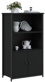 fekete szerelt fa magasszekrény 62 x 32 x 103,5 cm