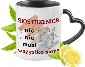 Unokahúgomnak Fekete Bögre Szív Alakú Füllel Ajándék