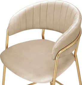 Design bárszék, bézs Velvet szövet/gold króm arany, DASMIN NEW TYP 2