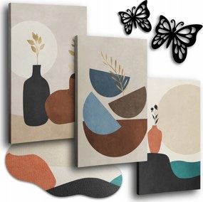 Vászonkép 150x70 cm Nappali Kép Pasztell Boho Geometrikus 3x