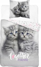 Világít A Sötétben Ágyneműhuzat Kiscicák Összebújva Együtt Örökké 140x200