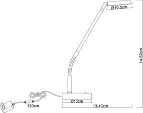 Globo 58504TS - LED dimmelhető, érintésvezérlésű asztali lámpa SILVIO LED/6,5W/230V fekete