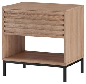 Natúr színű éjjeliszekrény tölgyfa dekoros asztallappal Celine – Støraa