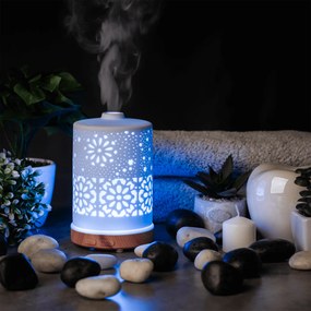 Aroma diffúzor/párásító, fehér/natúr, AMAYA
