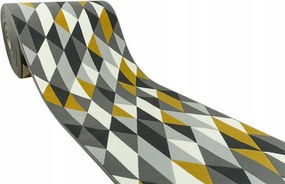 150 cm széles Szürke-sárga Grafit Futószőnyeg Szőnyeg Luna Háromszögek