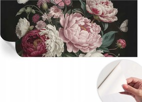 Fotótapéta Fali tapéta Hálószobába és Nappaliba Bazsarózsa és pillangók 250x104