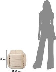 Krémszínű bársony puff Softy – Mauro Ferretti