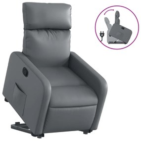 vidaXL szürke műbőr felállást segítő dönthető fotel