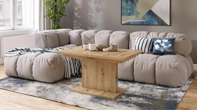 Mazzoni ASTON MINI Artisan Tölgy - MODERN NYITHATÓ EMELHETŐ DOHÁNYZÓASZTAL ÉTKEZŐASZTAL ÁTALAKÍTHATÓ ASZTAL