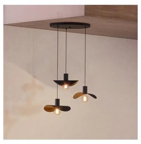 Eglo 390395 - Csillár zsinóron SACEDA 3xE27/40W/230V fekete/arany