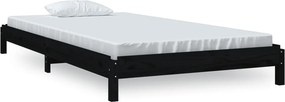 vidaXL fekete tömör fenyőfa egymásra rakható ágy 80x200 cm