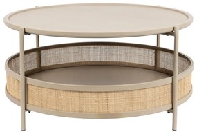 Bézs-natúr színű kerek dohányzóasztal ø 80 cm Makoto – White Label