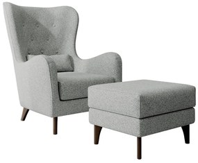 Fotel lábtartóval Calimero II  (világosszürke + wenge). 1099322