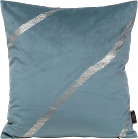 Dekoratív párnahuzat 45x45 kék arany csíkos