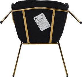 Design étkezőszék, fekete Velvet szövet/gold króm arany, DASMIN TYP 1