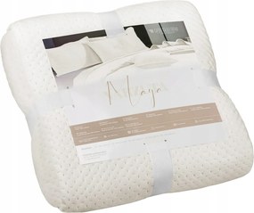 Dekoratív ágytakaró Maya 80x160 velúr steppelt világos bézs