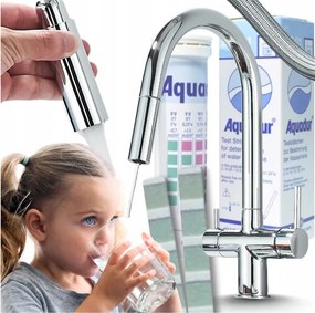 Konyhai Csaptelep Króm Vízszűrő Kifolyócső Szűrt Víz Pzh Tanúsítvány