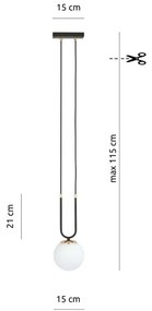 Csillár zsinóron GLAM 1xE14/10W/230V fekete