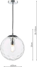 Dar Lighting modern függeszték ripple csiszolt króm darsp71-rip8808