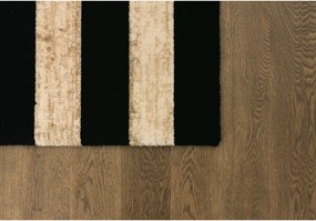 Fekete-bézs gyapjú szőnyeg 200x300 cm Agnus Art Deco II – Agnella