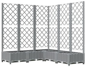 világosszürke PP rácsos kerti ültetőláda 120 x 120 x 121,5 cm