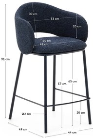 Sötétkék bárszék (ülésmagasság 65 cm) Maina – Kave Home