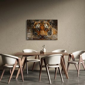 Kép - Portré egy tigris a vízben (90x60 cm)