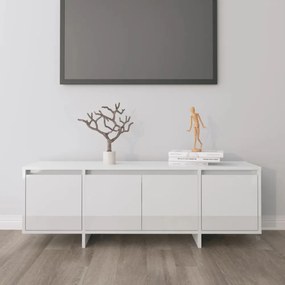 magasfényű fehér szerelt fa TV-szekrény 120x30x40,5 cm