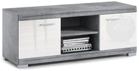 Mazzoni SIMPLE D2 TV-állvány Millenium Beton/Fehér Fényes - TV-ÁLLVÁNY KOMÓD NAPPALIBA FÉNYES