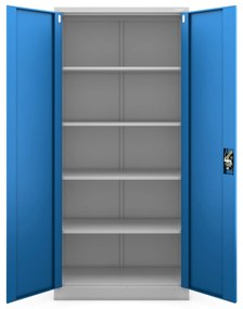 Fém iratszekrény JAN H, 900 x 1950 x 400 mm, szürke-kék