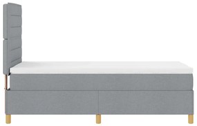 Boxspring ágy matraccal Világosszürke 90x200 cm Szövet