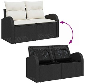 Kerti Kanapé Szett párnával 8 pcs Fekete, Krém 80 x 80 x 71 cm
