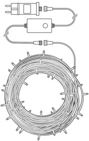 Nedis WIFILP01C48 - LED RGB Kültéri karácsonyi lánc 48xLED 13,8m IP65 Wi-Fi Tuya