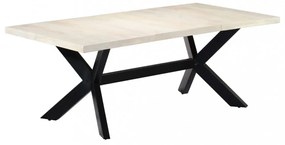 fehér tömör mangófa étkezőasztal 200 x 100 x 75 cm