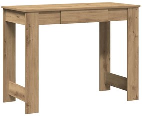 kézműves tölgy színű szerelt fa íróasztal 100x45x75 cm