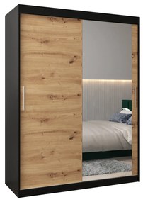 Ruhásszekrény 150 cm Toki 2 (matt fekete + artisan tölgy). 1064991